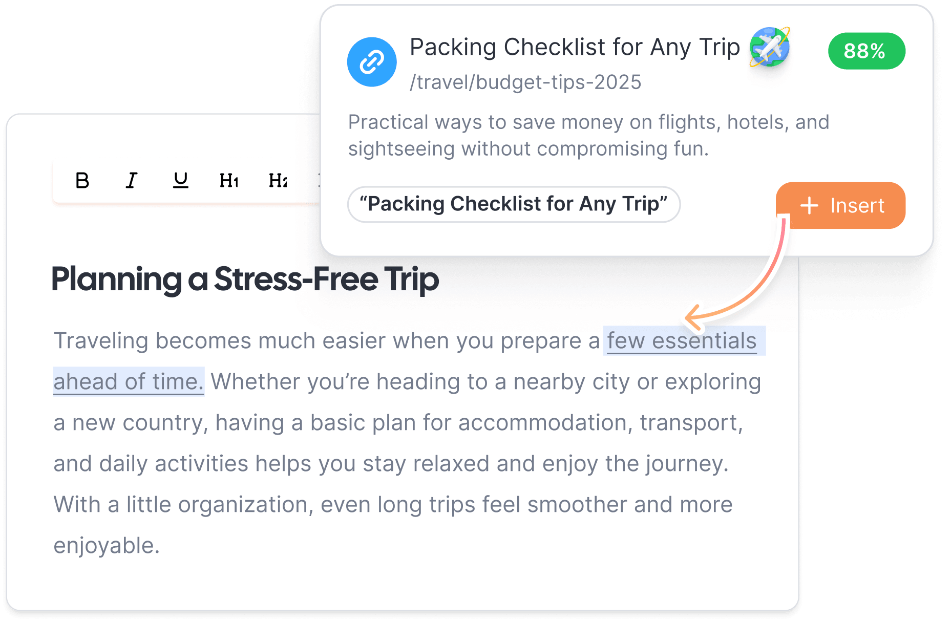 Real-time link suggestions