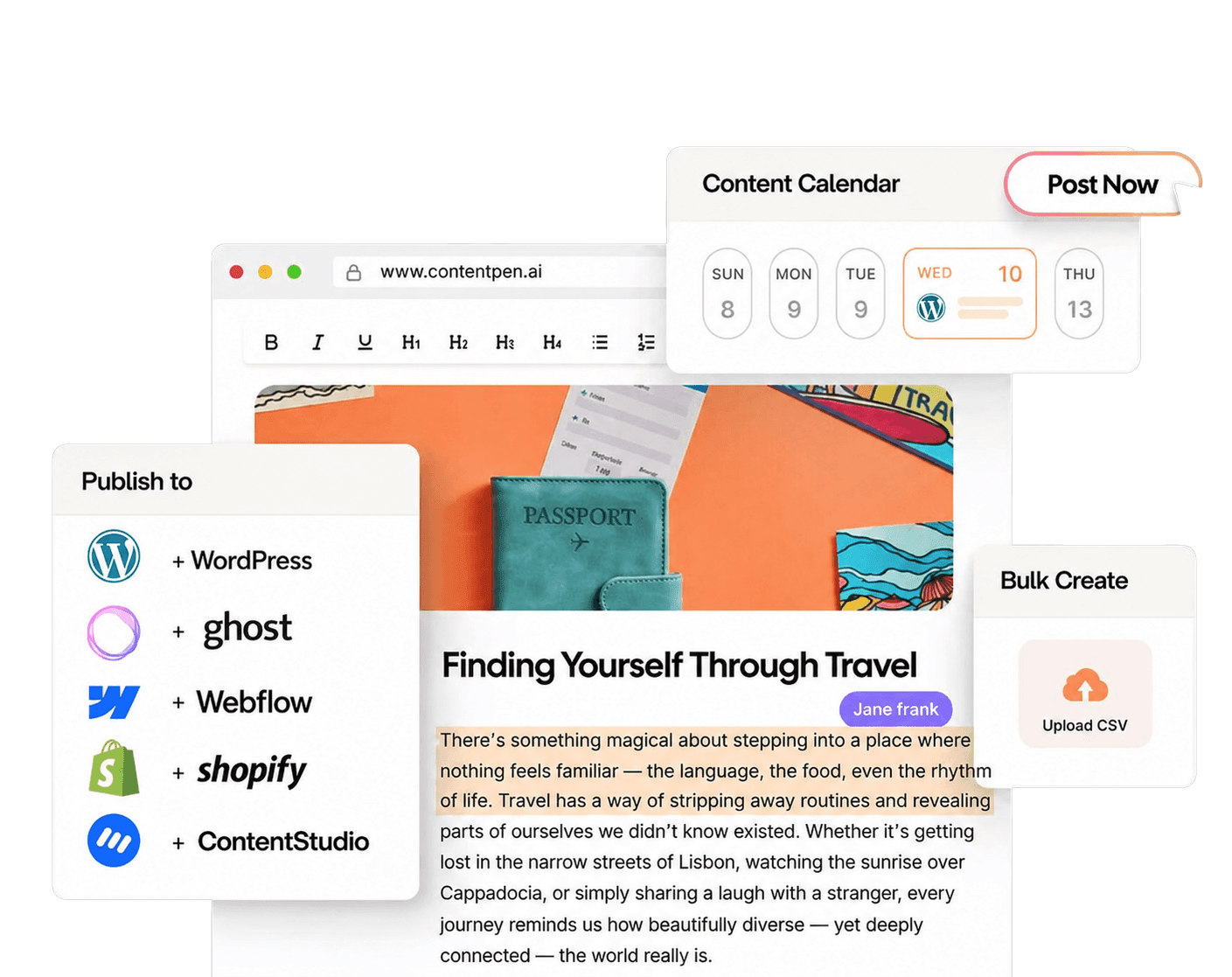 One-click publishing & integrations