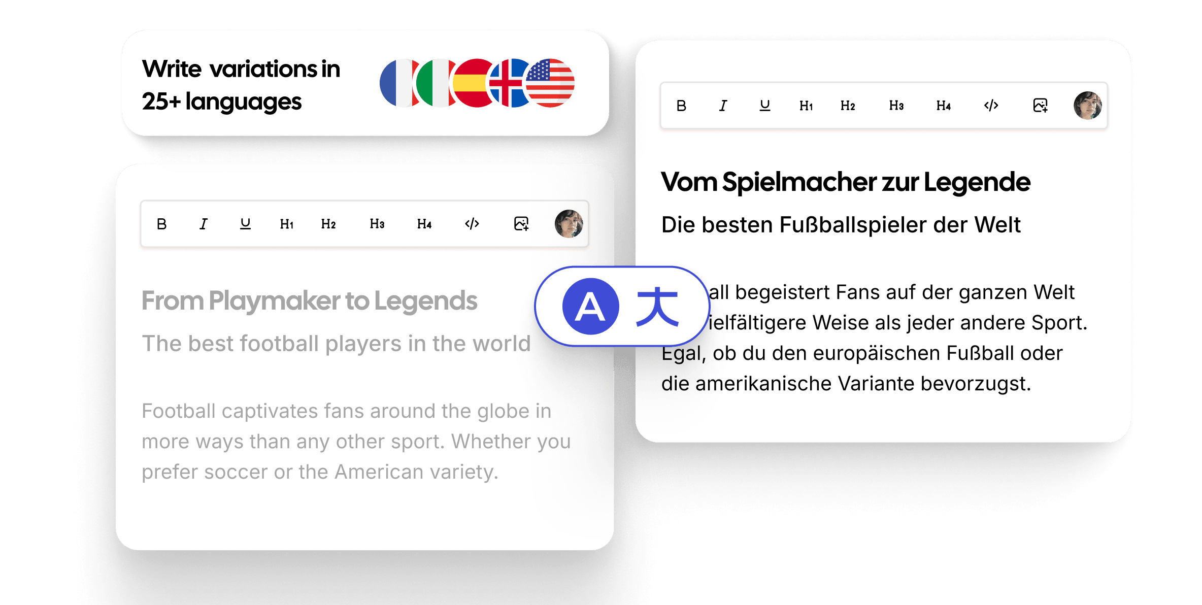 Write in 50+ languages