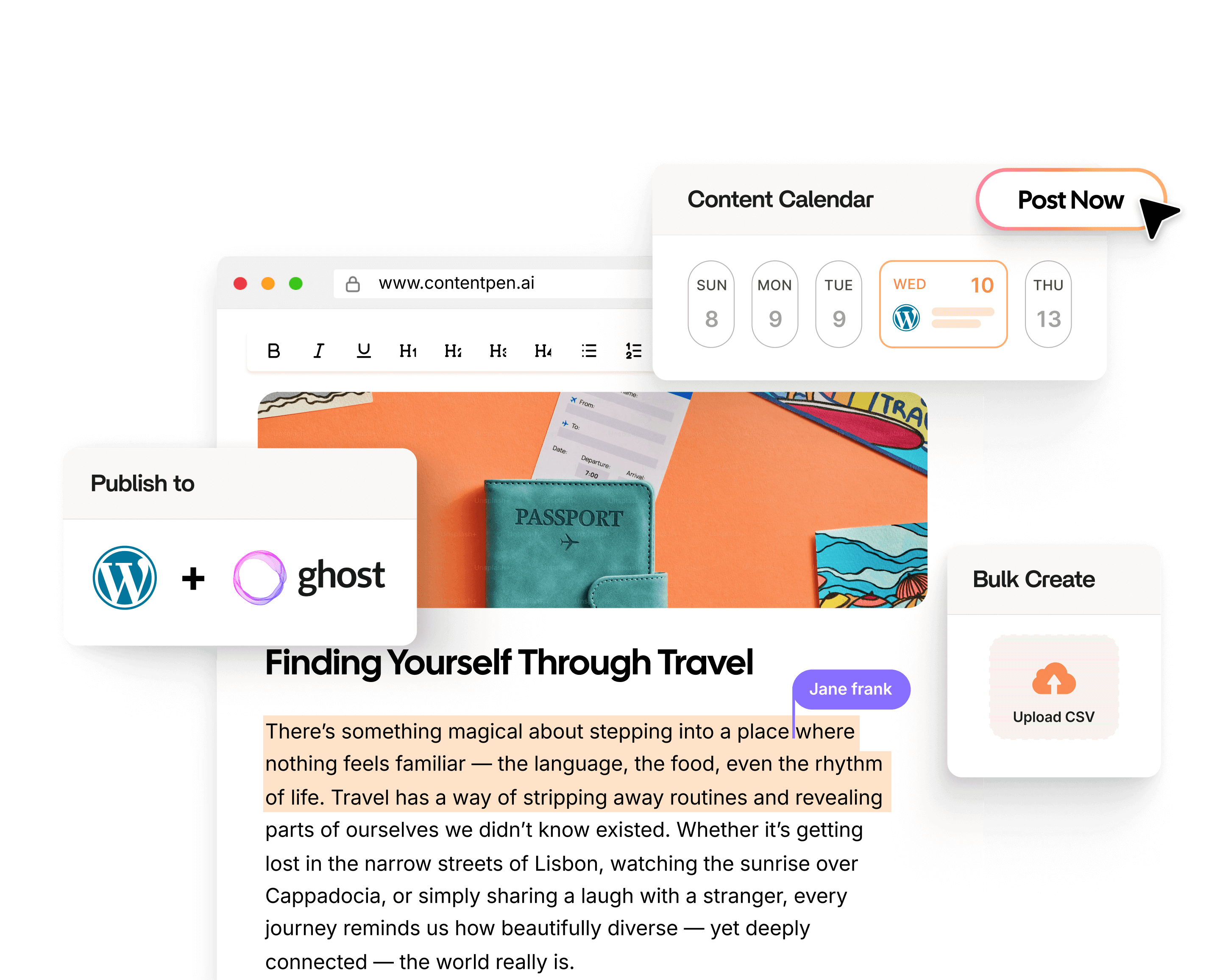 Publish blogs with one click