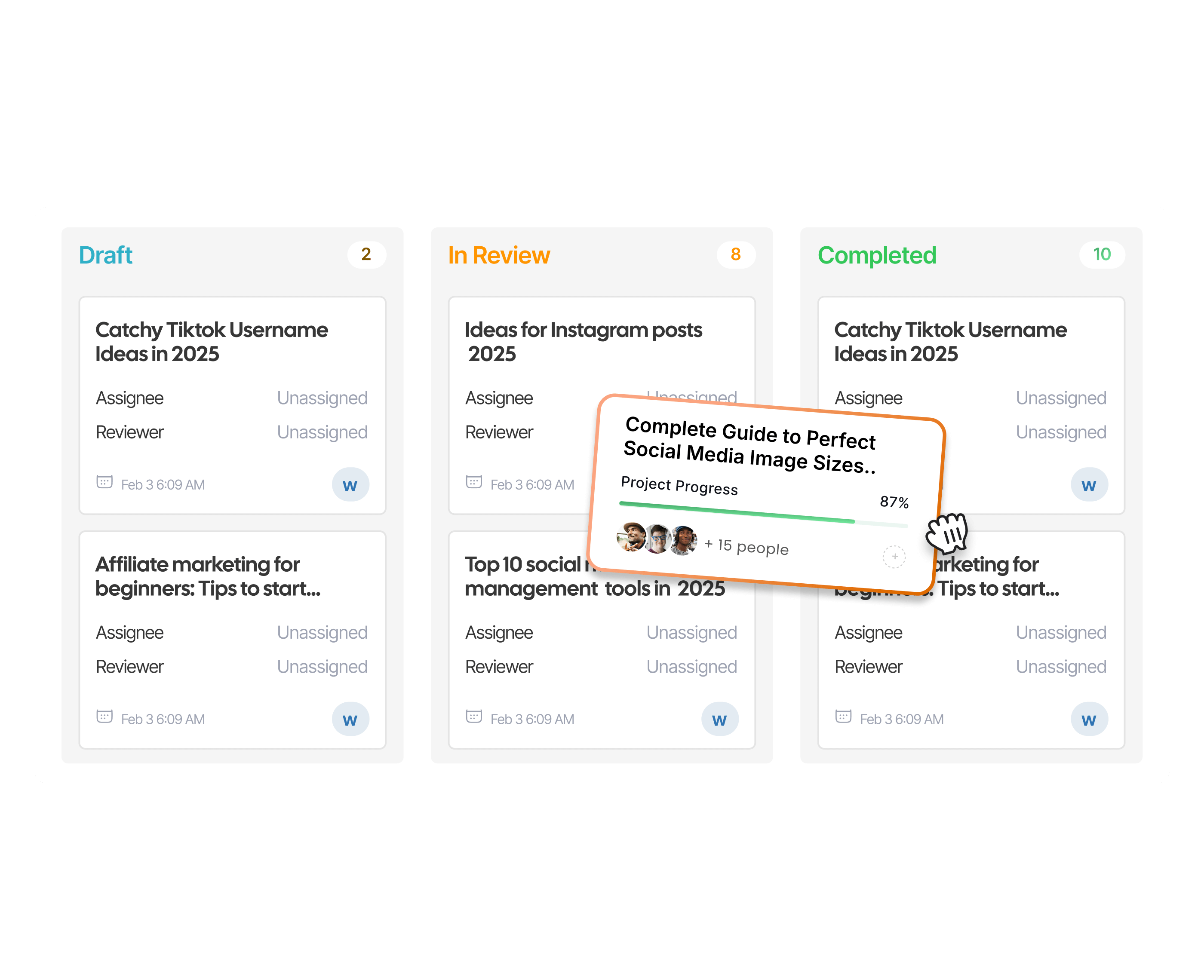 Centralized editing dashboard