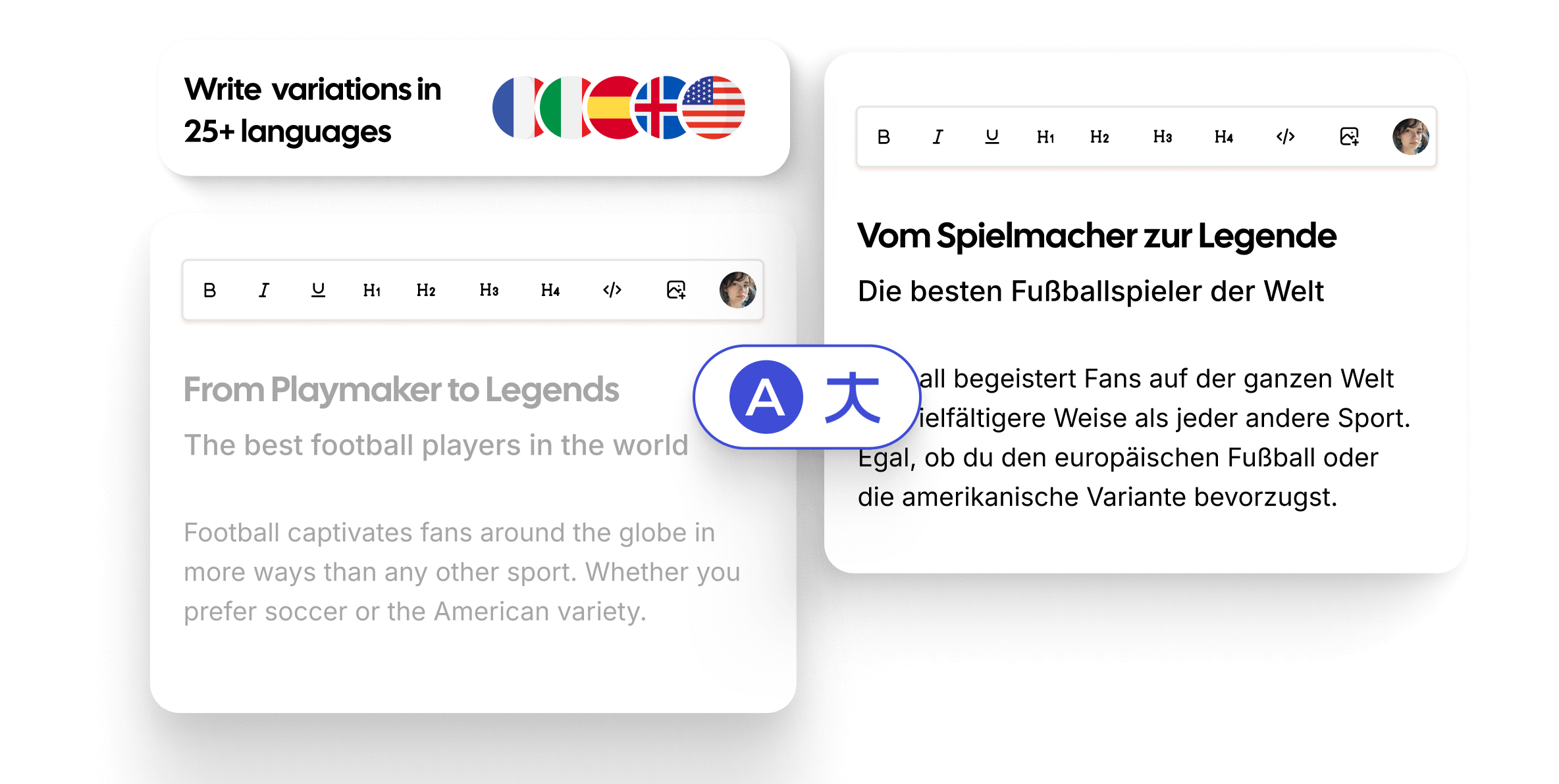 Write in 25+ languages