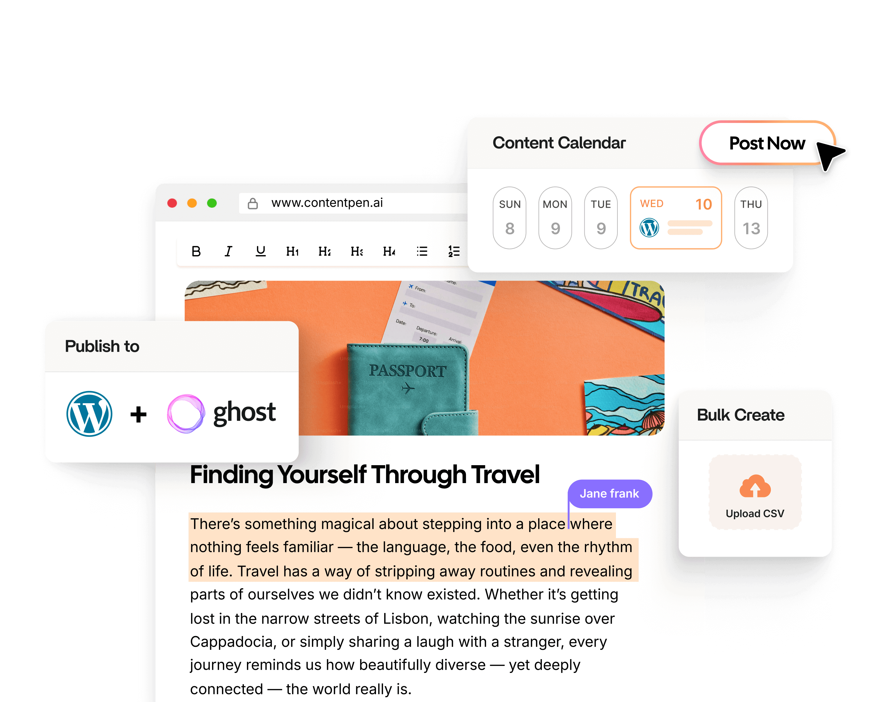 Publish blogs with one click